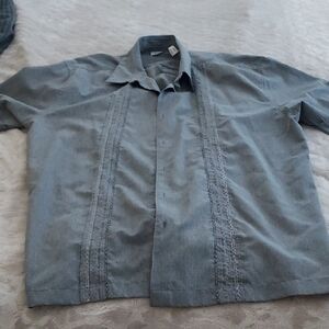 Cubavera Men's Gray Short Sleeve Shirt Jacket